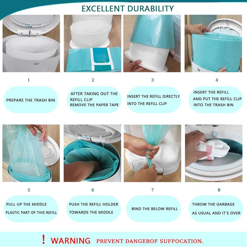 AIMIDODO 4-Pack Cat Litter Pail Liner Refills Bags Compatible with Litter Champ Litter Pail - Image 5